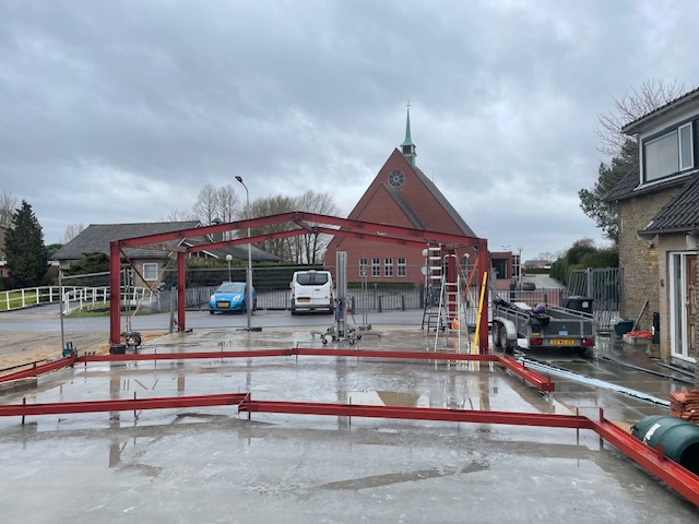 Constructie werkzaamheden loods